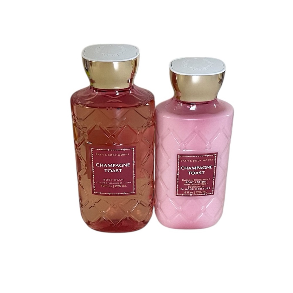 Bath & Body Works Champagne Toast Body Wash & Lotion Full Size Set with Tote Bag - Picture 3 of 12